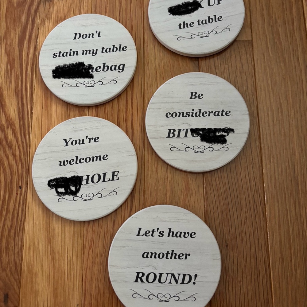 White Ceramic Coasters Set